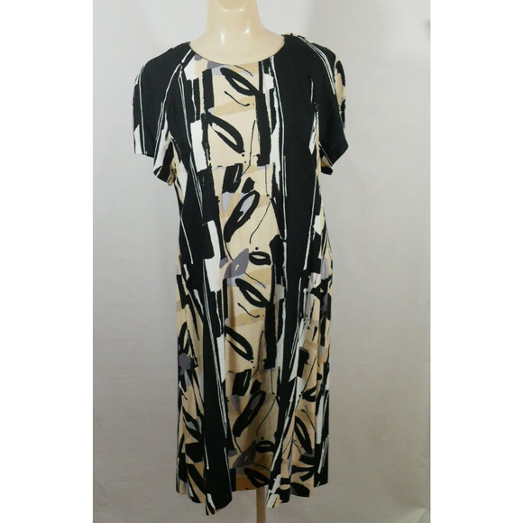 VTG K.C. Spencer Abstract Geometric Dress Short Sleeve Tunic Multicolored sz 10 - Picture 1 of 10
